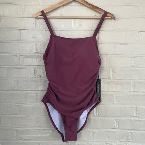 Catherine Malandrino Women’s One Piece Bathing Suit: Crushed Berry- Size L